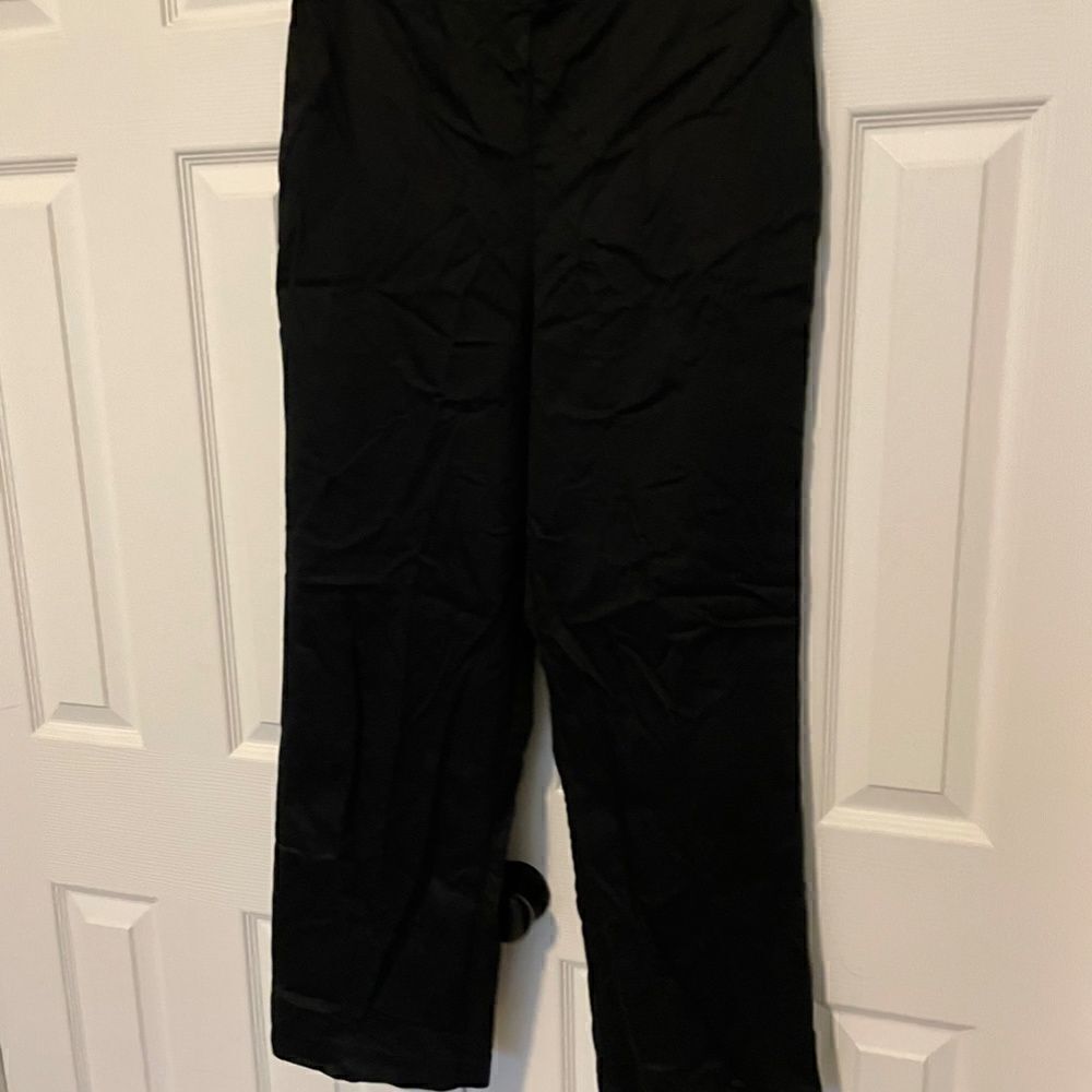 NWOT Alfred Dunner Black Straight Leg Stretch Waist Pants w/ Pockets - 14